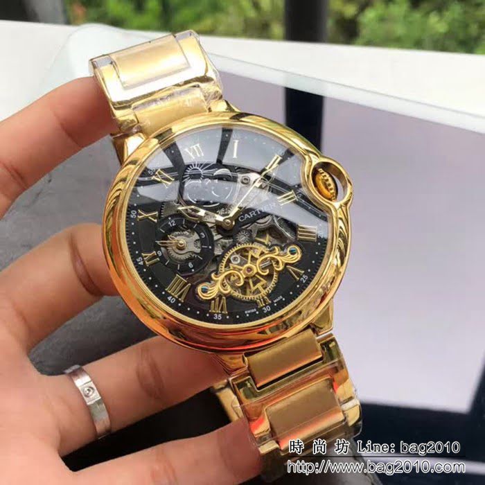 CARTIER卡地亞 最新鏤空 精品男士腕表 WSS0112